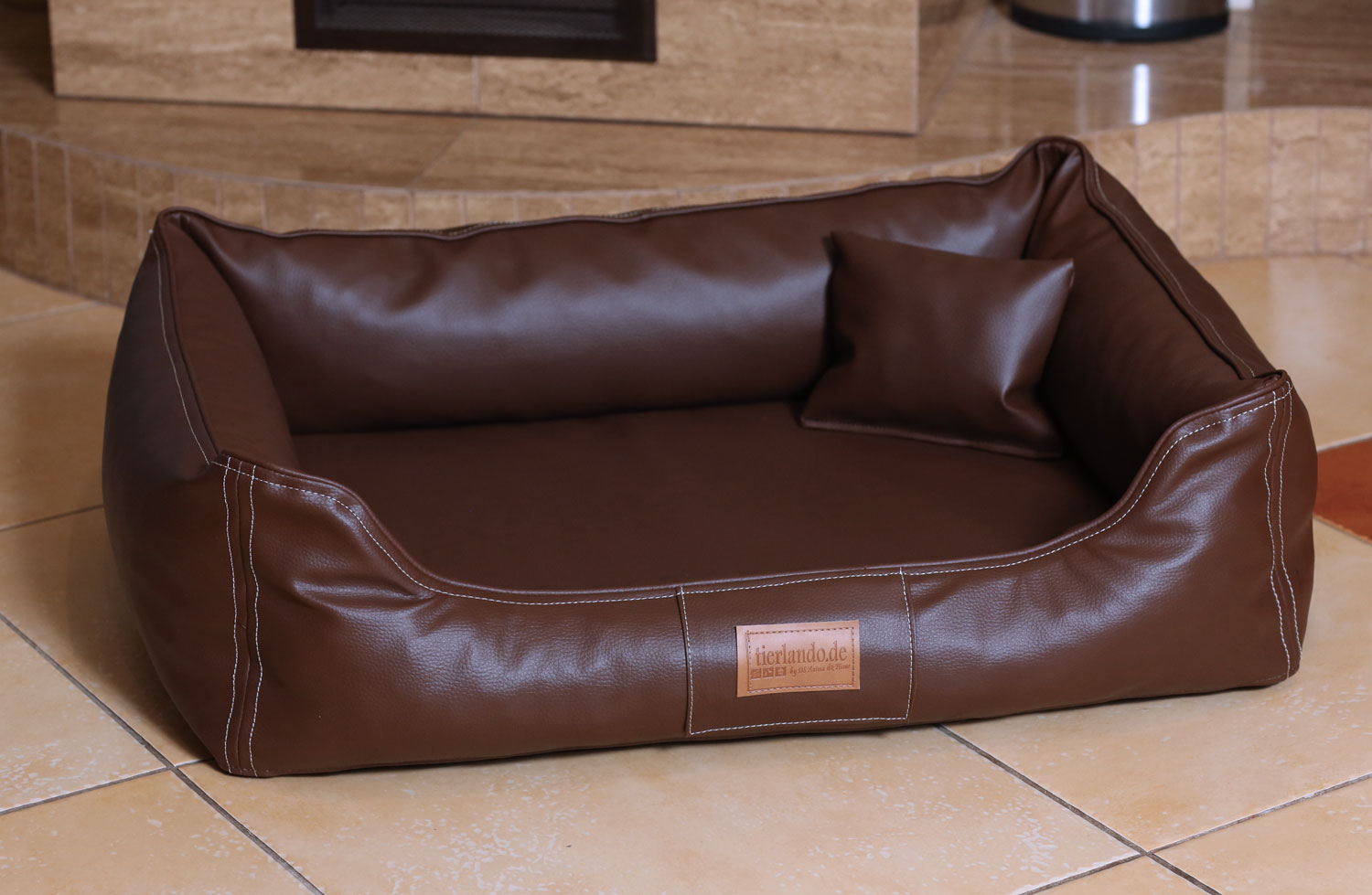 MADDOX KOMFORT Hundebett Kunstleder M Braun
